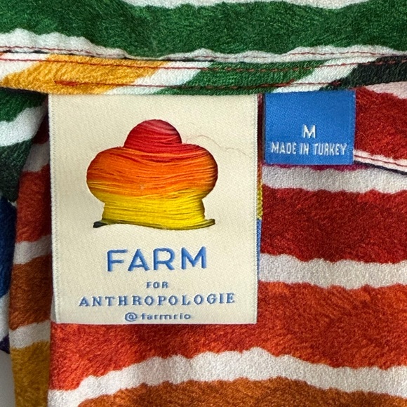 Farm Rio Anthropologie Rainbow Boho Freespirit Joggers High Waist Crop Pant Sz M - Picture 13 of 15